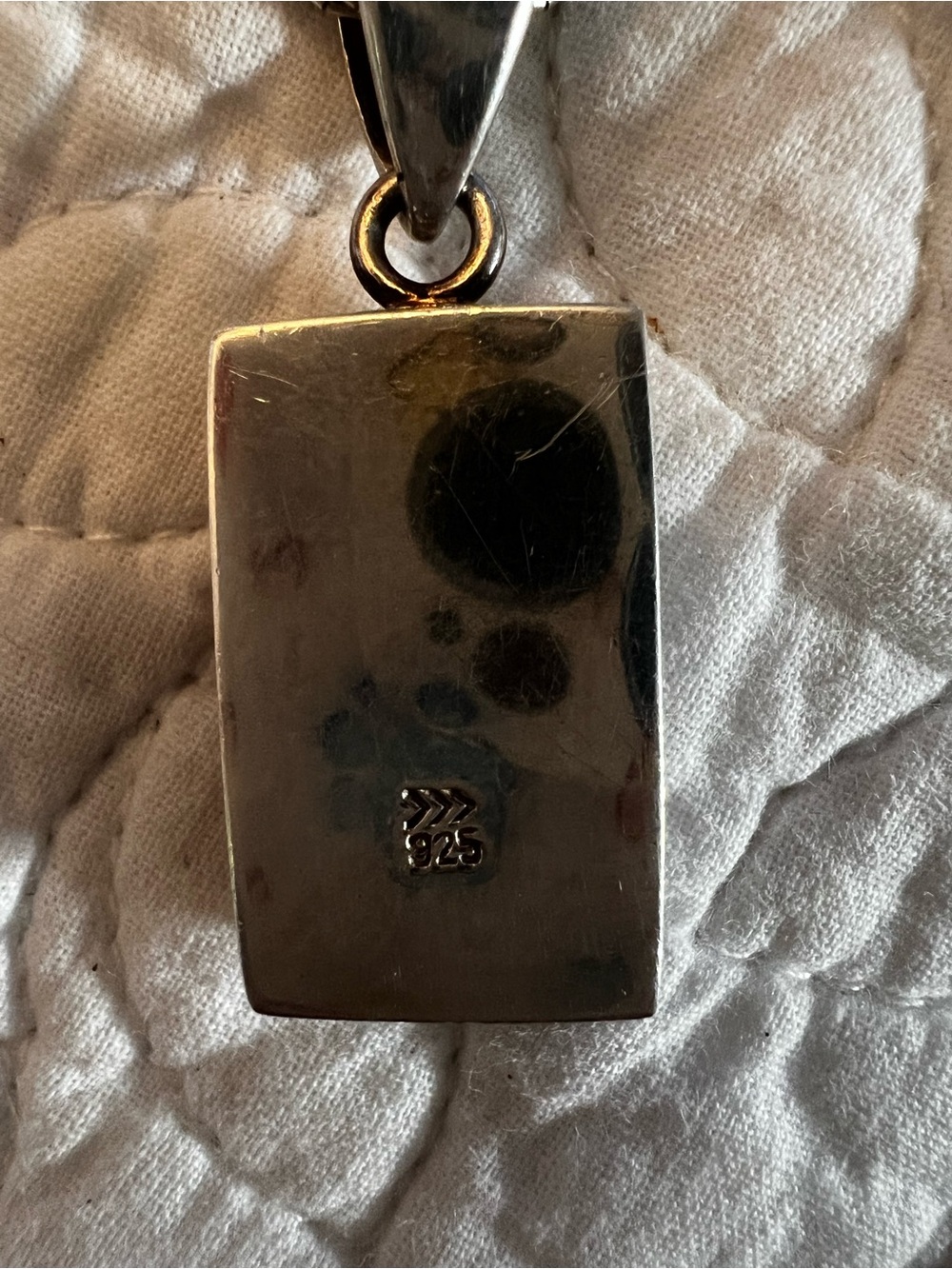 Sterling Silver Rectangle Pendant Necklace - Silver